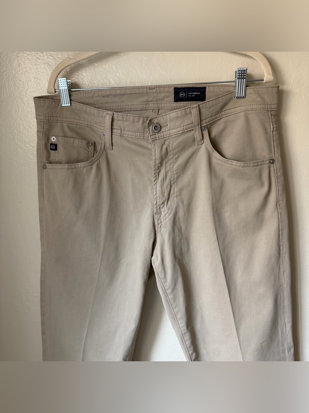 AG Adriano Goldschmied Tellis Modern Slim Pants 32x32 Desert Stone Beige - Picture 11 of 16